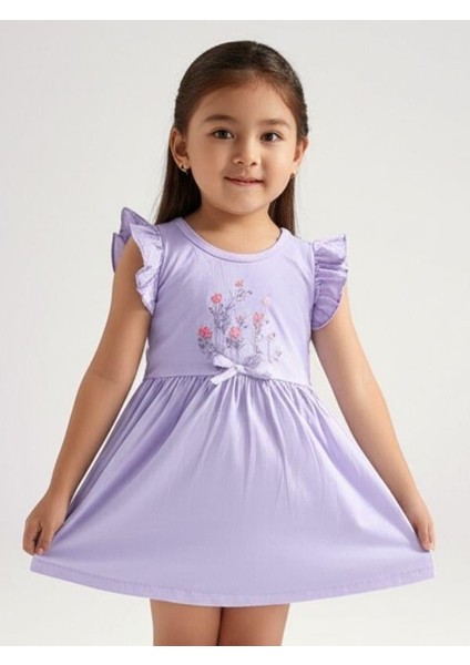 Kız Çocuk Pamuklu Çiçekli Elbise modelleri