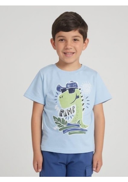 Erkek Çocuk Pamuklu Dinozor Baskılı Şortlu Takım indirimleri