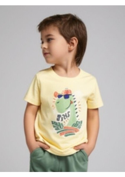 Erkek Çocuk Pamuklu Dinozor Baskılı Şortlu Takım fiyatları