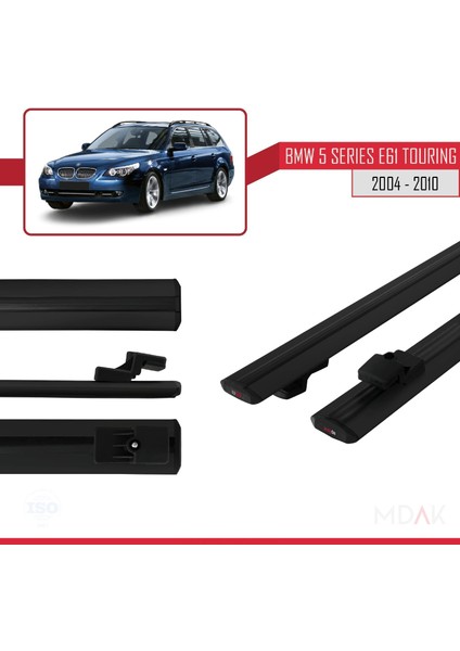 Bmw 5 Serisi (E61) Touring 2004-2010 Arası ile Uyumlu Basıc Model Ara Atkı Tavan Barı Siyah 2 Adet modelleri