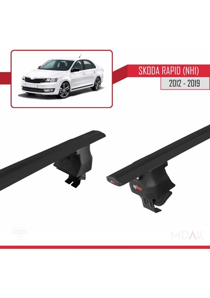 Skoda Rapid (Nh1) 2012-2019 Arası ile Uyumlu Ace-4 Ara Atkı Tavan Barı Siyah 2 Adet fırsatları