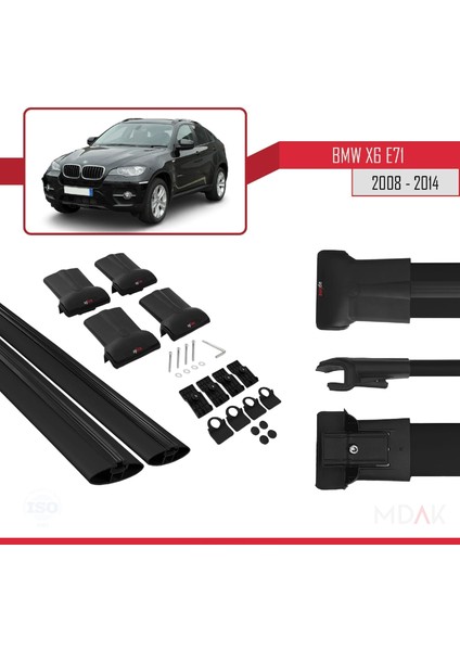 Bmw X6 (E71) 2008-2014 Arası ile Uyumlu Fly Model Ara Atkı Tavan Barı Siyah 2 Adet indirimleri