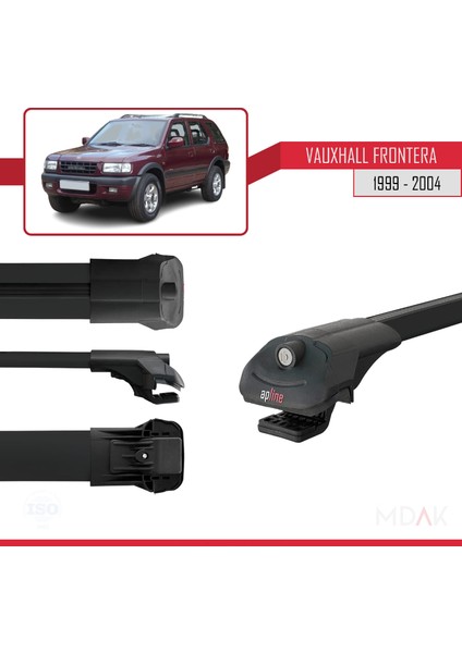 Vauxhall Frontera 2 1999-2004 Arası ile Uyumlu Ace-1 Ara Atkı Tavan Barı Siyah 3 Adet modelleri
