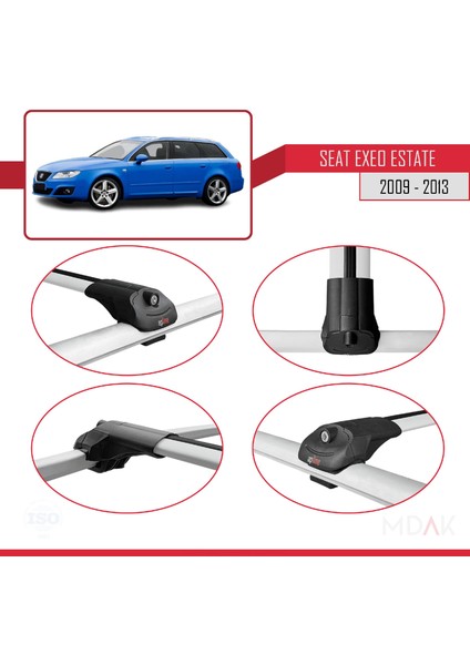 Seat Exeo (3r9) St 2009-2013 Arası ile Uyumlu Ace-1 Ara Atkı Tavan Barı Gri 3 Adet fırsatları