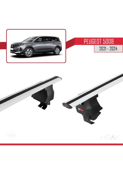 Peugeot 5008 Iı (P87) Post-Facelift 2021-2024 Arası ile Uyumlu Ace-4 Ara Atkı Tavan Barı Gri 2 Adet fırsatları