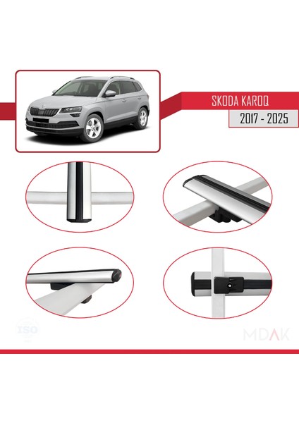 Skoda Karoq 2017 ve Sonrası ile Uyumlu Basıc Model Ara Atkı Tavan Barı Gri 3 Adet fırsatları