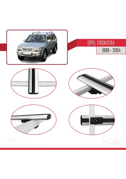 Opel Frontera 2 1999-2004 Arası ile Uyumlu Basıc Model Ara Atkı Tavan Barı Gri 3 Adet fırsatları