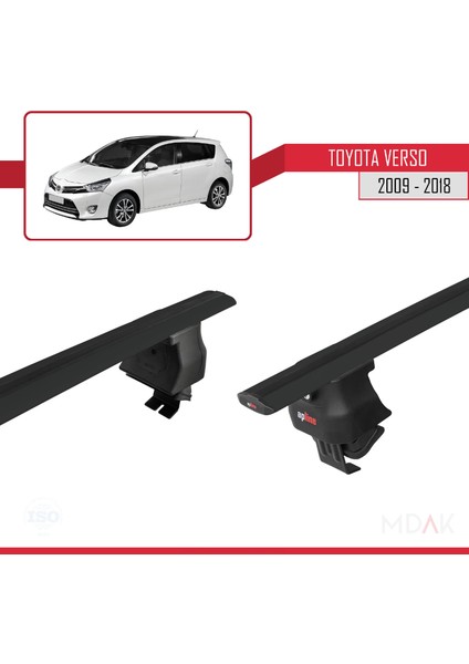 Toyota Verso (AR20) 2009-2018 Arası ile Uyumlu Ace-4 Ara Atkı Tavan Barı Siyah 2 Adet fırsatları