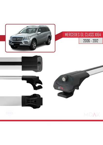 Mercedes Gl Class (X164) 2006-2012 Arası ile Uyumlu Ace-1 Ara Atkı Tavan Barı Gri 2 Adet modelleri