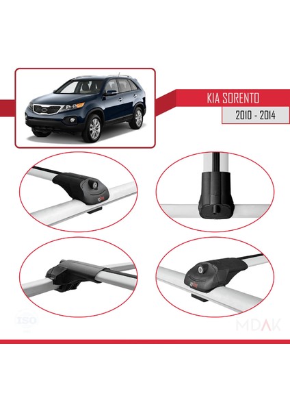 Kia Sorento 2 (Xm) 2010-2014 Arası ile Uyumlu Ace-1 Ara Atkı Tavan Barı Gri 2 Adet fırsatları