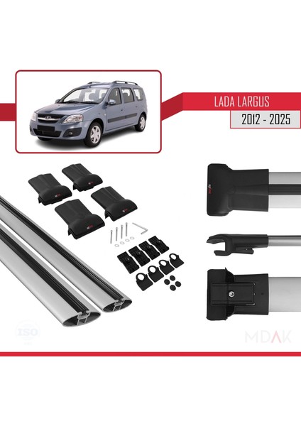 Lada Largus 2012 ve Sonrası ile Uyumlu Fly Model Ara Atkı Tavan Barı Gri 2 Adet