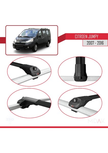 Citroen Jumpy 2 (G9) 2007-2016 Arası ile Uyumlu Ace-1 Ara Atkı Tavan Barı Siyah 2 Adet fırsatları