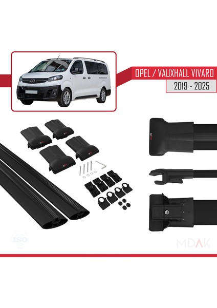 Opel Vivaro C 2019 ve Sonrası ile Uyumlu Fly Model Ara Atkı Tavan Barı Siyah 2 Adet indirimleri