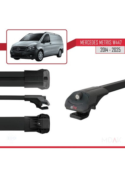 Mercedes Metris (W447) 2014 ve Sonrası ile Uyumlu Ace-1 Ara Atkı Tavan Barı Siyah 4 Adet modelleri
