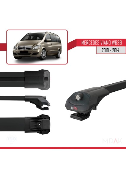 Mercedes Viano 2 (W639) Post-Facelift 2010-2014 Arası ile Uyumlu Ace-1 Ara Atkı Tavan Barı Siyah 3 Adet modelleri