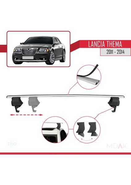 Lancia Thema 2 2011-2014 Arası ile Uyumlu Ace-4 Ara Atkı Tavan Barı Gri 2 Adet modelleri