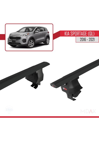 Kia Sportage (Ql) 2016-2021 Arası ile Uyumlu Ace-4 Ara Atkı Tavan Barı Siyah 2 Adet fırsatları
