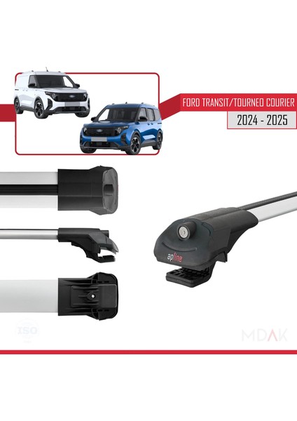 Ford Transit / Tourneo Courier 2024 ve Sonrası ile Uyumlu Ace-1 Ara Atkı Tavan Barı Gri 3 Adet modelleri