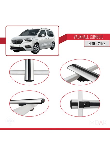 Vauxhall Combo E Life 2019-2022 Arası ile Uyumlu Basıc Model Ara Atkı Tavan Barı Gri 3 Adet fırsatları