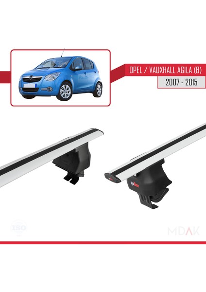 Opel/vauxhall Agila (B) 2007-2015 Arası ile Uyumlu Ace-4 Ara Atkı Tavan Barı Gri 2 Adet fırsatları