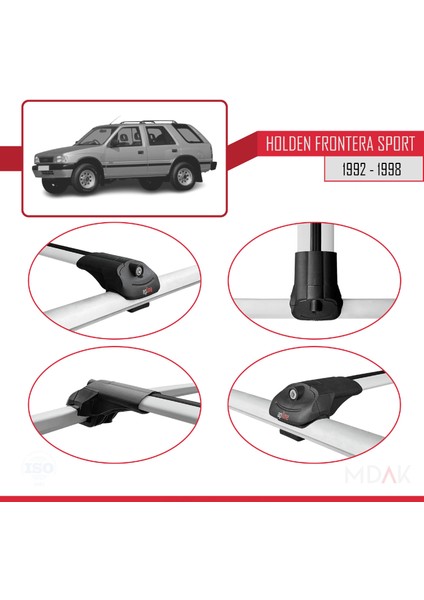 Holden Frontera Sport 1992-1998 Arası ile Uyumlu Ace-1 Ara Atkı Tavan Barı Gri 3 Adet fırsatları