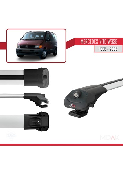 Mercedes Vito (W638) 1996-2003 Arası ile Uyumlu Ace-1 Ara Atkı Tavan Barı Gri 3 Adet modelleri