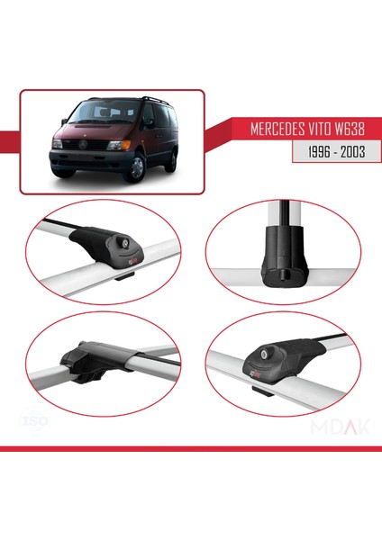 Mercedes Vito (W638) 1996-2003 Arası ile Uyumlu Ace-1 Ara Atkı Tavan Barı Gri 3 Adet fırsatları