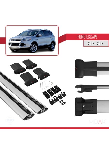 Ford Escape 3 2013-2019 Arası ile Uyumlu Fly Model Ara Atkı Tavan Barı Gri 2 Adet indirimleri
