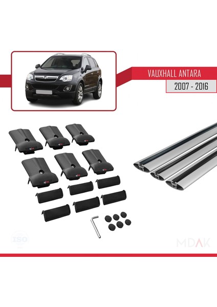 Vauxhall Antara 2007-2016 Arası ile Uyumlu Fly Model Ara Atkı Tavan Barı Gri 3 Adet indirimleri