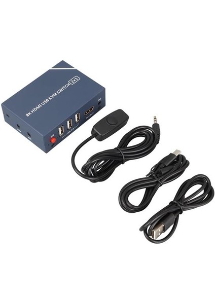 Powermaster PM-11777 8k HDMI USB Kvm Switch 2x1