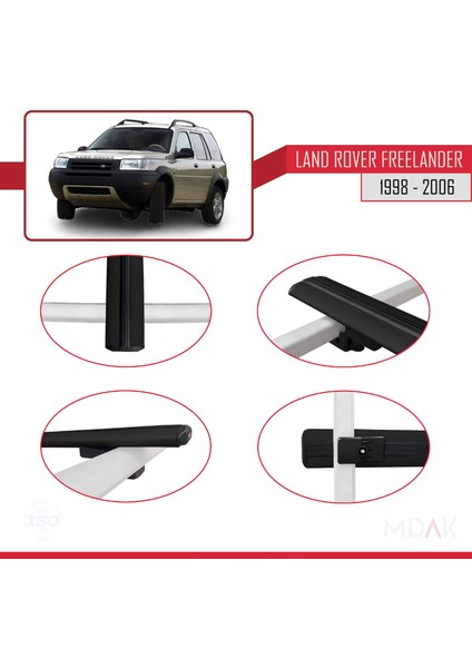 Land Rover Freelander (L314) 1998-2006 Arası ile Uyumlu Basıc Model Ara Atkı Tavan Barı Siyah 3 Adet fırsatları
