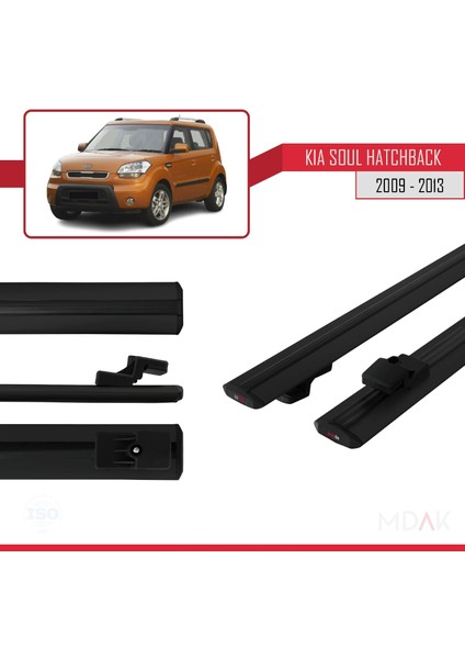 Kia Soul (Am) Hb 2009-2013 Arası ile Uyumlu Basıc Model Ara Atkı Tavan Barı Siyah 2 Adet modelleri
