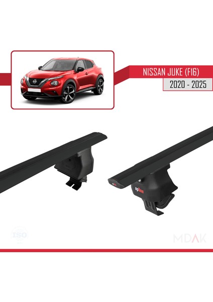 Nissan Juke 2 (F16) 2020 ve Sonrası ile Uyumlu Ace-4 Ara Atkı Tavan Barı Siyah 2 Adet indirimleri
