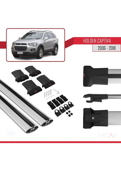 Holden Captiva 2006-2018 Arası ile Uyumlu Fly Model Ara Atkı Tavan Barı Gri 2 Adet indirimleri