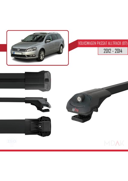Volkswagen Passat B7 (3c) Alltrack 2012-2014 Arası ile Uyumlu Ace-1 Ara Atkı Tavan Barı Siyah 2 Adet modelleri