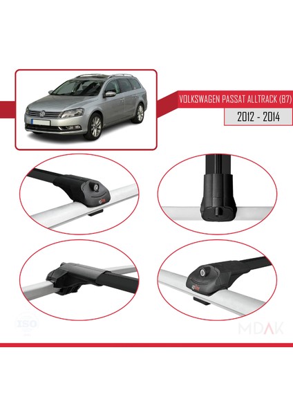 Volkswagen Passat B7 (3c) Alltrack 2012-2014 Arası ile Uyumlu Ace-1 Ara Atkı Tavan Barı Siyah 2 Adet fırsatları