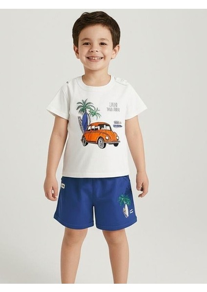 Erkek Bebek Pamuklu Araba Baskılı Şortlu Takım indirimleri