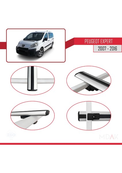Peugeot Expert 2 2007-2016 Arası ile Uyumlu Basıc Model Ara Atkı Tavan Barı Gri 2 Adet fırsatları