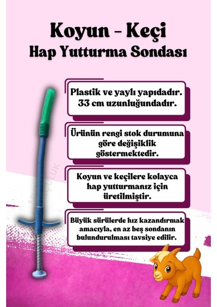 5 Adet Hap Plastik Hap Yutturma Sondası Küçükbaş Koyun Yuturma Enjektörü Keçi Kuzu Oğlak Koç fiyatları