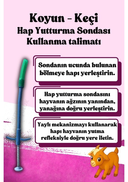 5 Adet Hap Plastik Hap Yutturma Sondası Küçükbaş Koyun Yuturma Enjektörü Keçi Kuzu Oğlak Koç modelleri