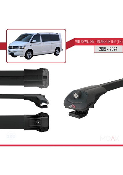 Volkswagen T6 Transporter 2015-2024 Arası ile Uyumlu Ace-1 Ara Atkı Tavan Barı Siyah 2 Adet modelleri