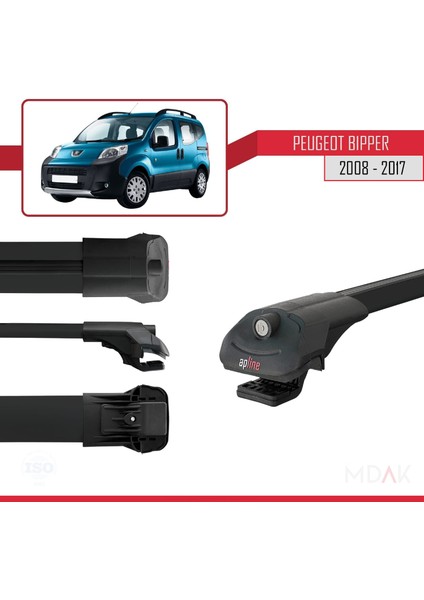Peugeot Bipper 2008-2017 Arası ile Uyumlu Ace-1 Ara Atkı Tavan Barı Siyah 4 Adet modelleri