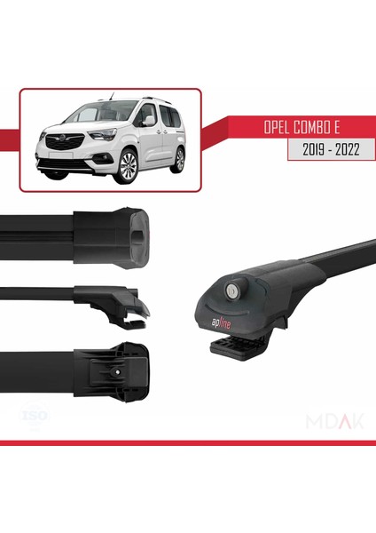 Opel Combo E 2019-2022 Arası ile Uyumlu Ace-1 Ara Atkı Tavan Barı Siyah 4 Adet modelleri
