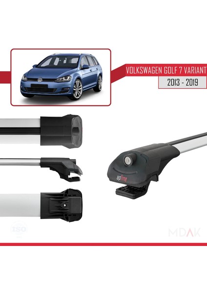Volkswagen Golf 7 (5g) Variant 2013-2019 Arası ile Uyumlu Ace-1 Ara Atkı Tavan Barı Gri 2 Adet modelleri