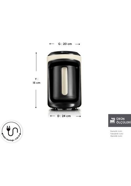 Hatır Hüp 2 In 1 Türk Kahve Makinesi / Filtre Kahve Makinesi Soft Cream
