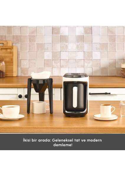 Hatır Hüp 2 In 1 Türk Kahve Makinesi / Filtre Kahve Makinesi Soft Cream