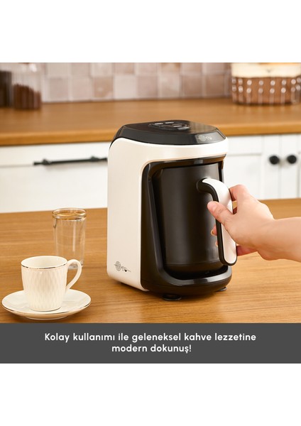 Hatır Hüp 2 In 1 Türk Kahve Makinesi / Filtre Kahve Makinesi Soft Cream