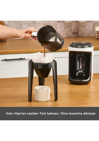 Hatır Hüp 2 In 1 Türk Kahve Makinesi / Filtre Kahve Makinesi Soft Cream