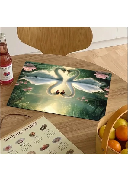 55 cm x 45 cm Kuğu Kalp Tasarımı Tezgah Üstü Bulaşık Kurutma Matı Bulaşıklık Kurutma Örtüsü fiyatları