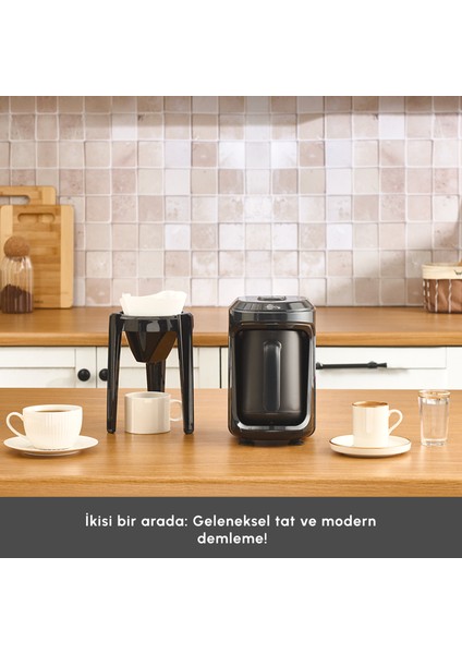 Hatır Hüp 2 In 1 Türk Kahve Makinesi / Filtre Kahve Makinesi Black